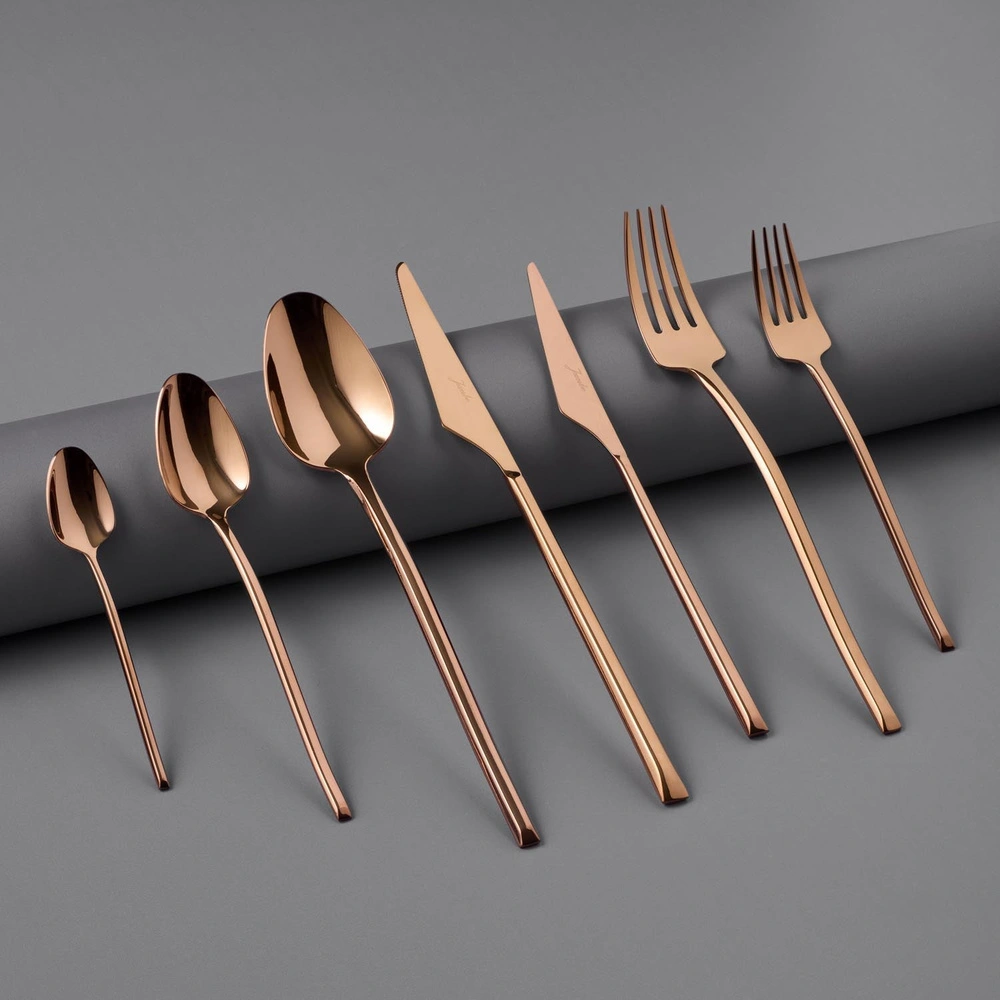 Jumbo 5500 Titanyum Bronz 12 Kişilik 84 Parça Çatal Kaşık Bıçak Seti görseli 1