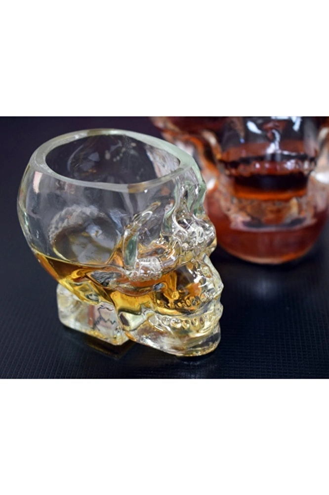 JUMBO GLORY D. WALL ÇİFT CİDARLI SKULL BARDAK 85 ML 2'LI HRC görseli 1