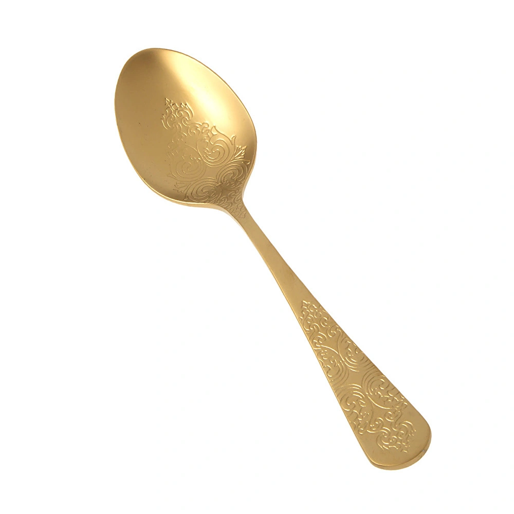 Jumbo Antique Titanyum Mat Gold 12 Kişilik 84 Parça Çatal Kaşık Bıçak Takımı görseli 25