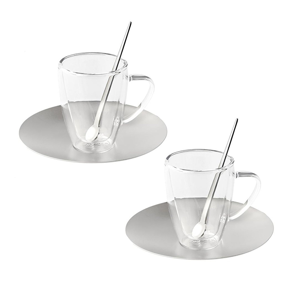 Jumbo Glory 6 Parça Mat Çelik Espresso Fincan Takımı görseli 1
