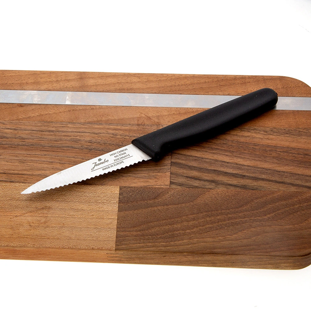 Jumbo Practico Alman Çeliği Black Tırtıklı Soyma Bıçağı - 9cm görseli 3