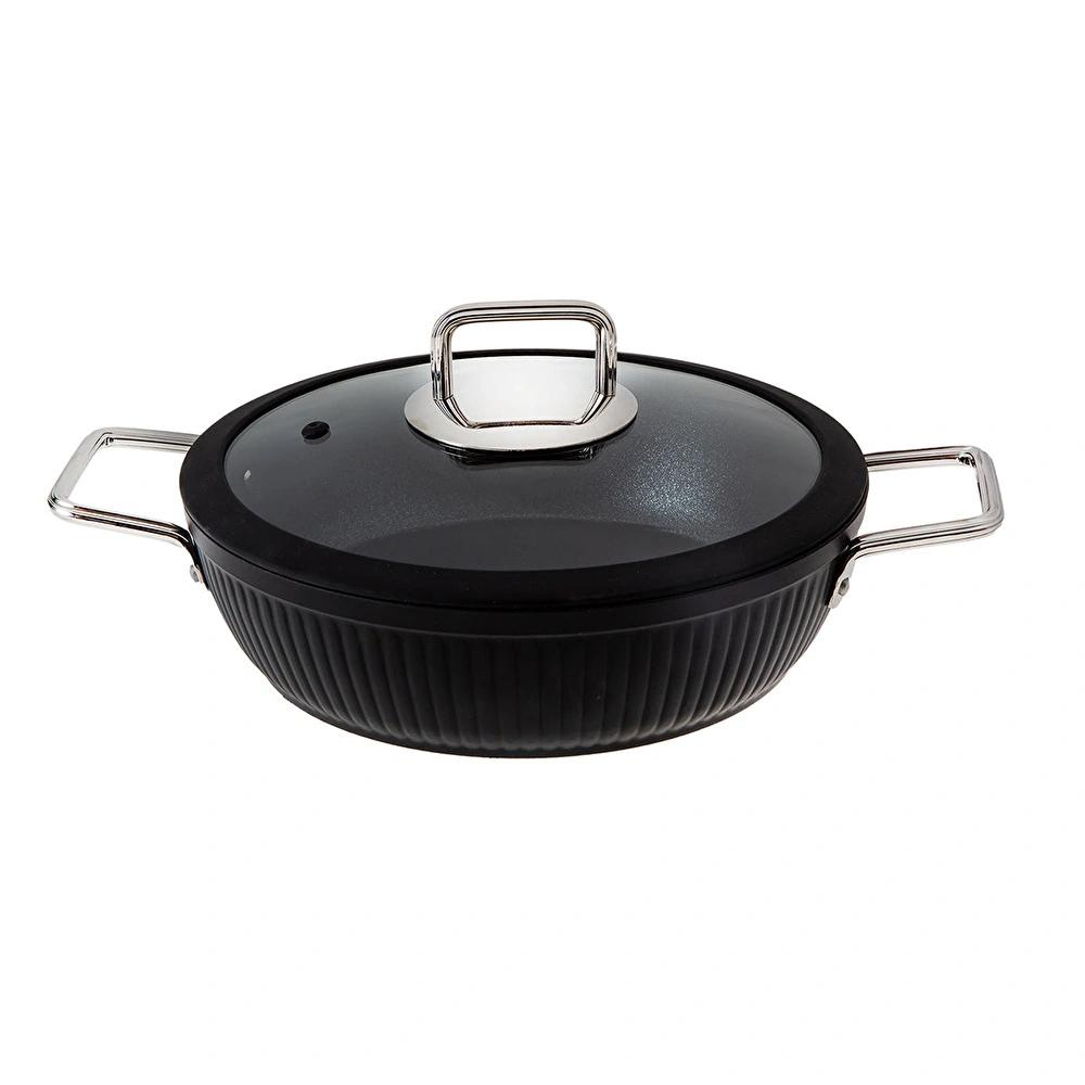 Jumbo Dublin Black İndüksiyon Tabanlı Basık Tencere 26 cm görseli 1
