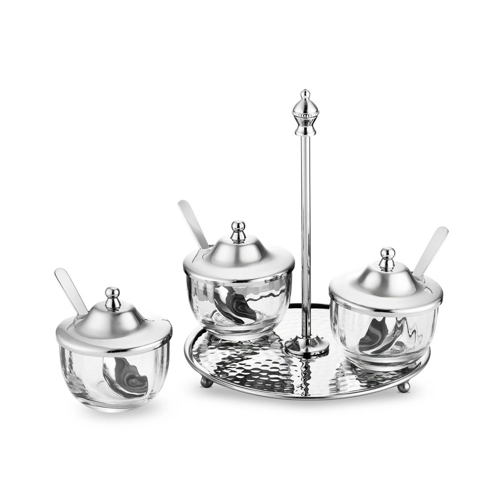 Jumbo Alula Standlı 3'lü Baharat Seti 16,5x16,5x18,5 cm görseli 4