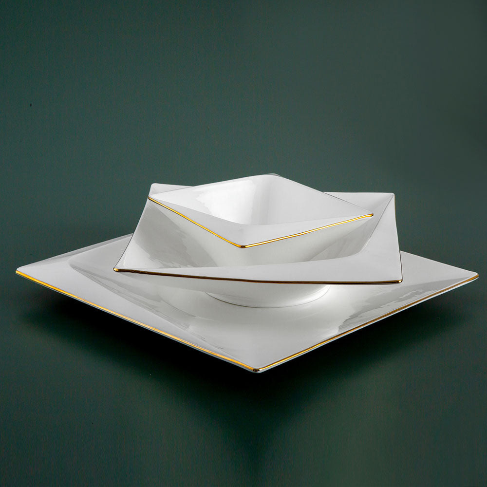 Jumbo Fold Gold 58 Parça 12 Kişilik Kare Yemek Takımı görseli 35