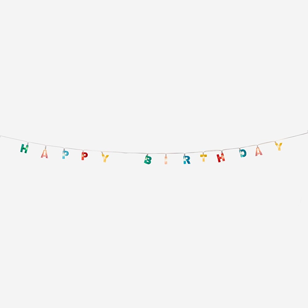 Flying Tiger Copenhagen "Happy Birthday" Yazılı Işıklı Asma Süs görseli 1