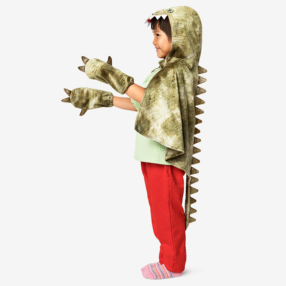 Flying Tiger Copenhagen Yeşil Peluş Dinozor Kostümü 4-8 Yaş görseli 1