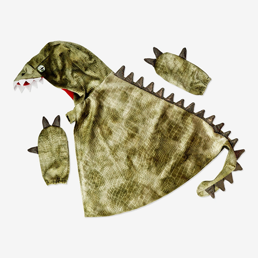 Flying Tiger Copenhagen Yeşil Peluş Dinozor Kostümü 4-8 Yaş görseli 2