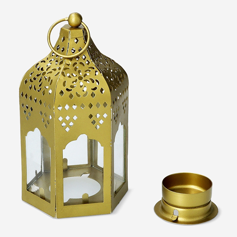 Flying Tiger Copenhagen Küçük Gold Metal Fener görseli 4