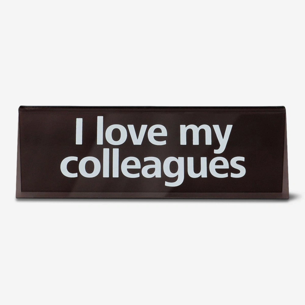 Flying Tiger Copenhagen "I Love My Colleagues" Yazılı Siyah Masaüstü Tabela görseli 1