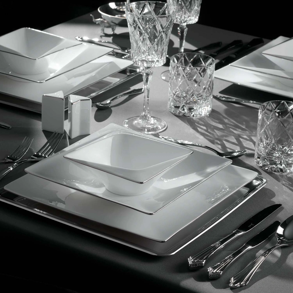 Jumbo Fold Platin 58 Parça 12 Kişilik Kare Yemek Takımı görseli 5