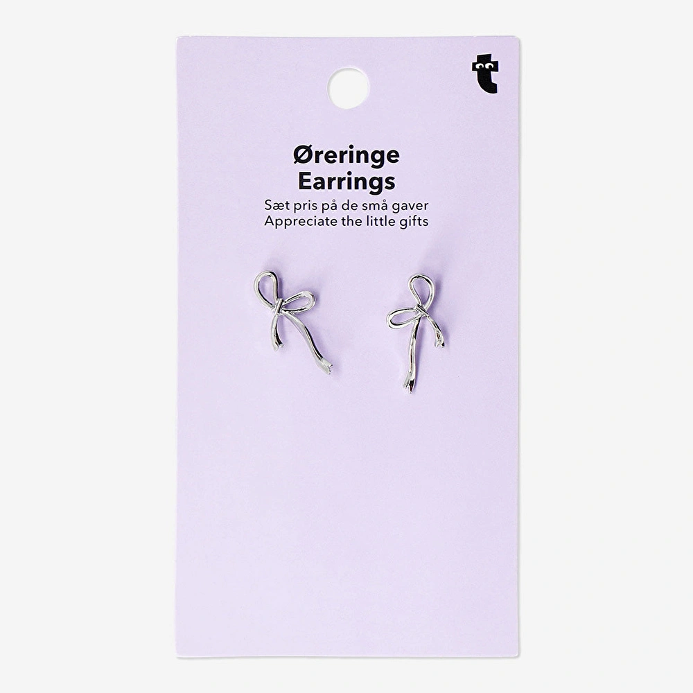 Flying Tiger Copenhagen Gümüş Fiyonk Şeklinde Küpe görseli 3