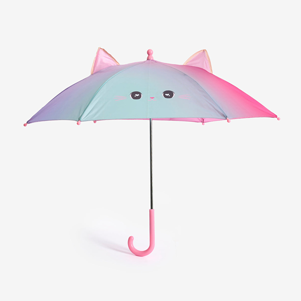 Flying Tiger Copenhagen Kedi Desenli Pembe Çocuk Şemsiyesi görseli 1
