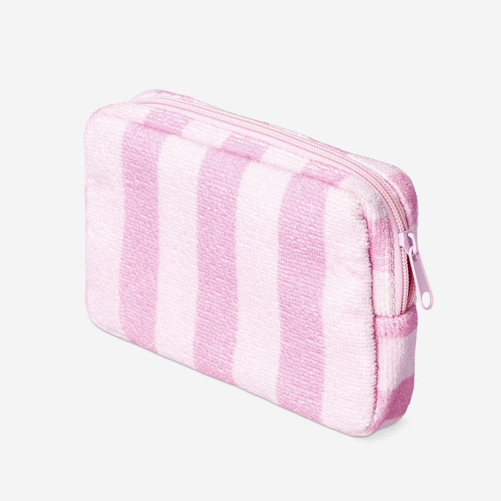Flying Tiger Copenhagen Ananas Desenli Pembe Çizgili Makyaj Çantası görseli 2