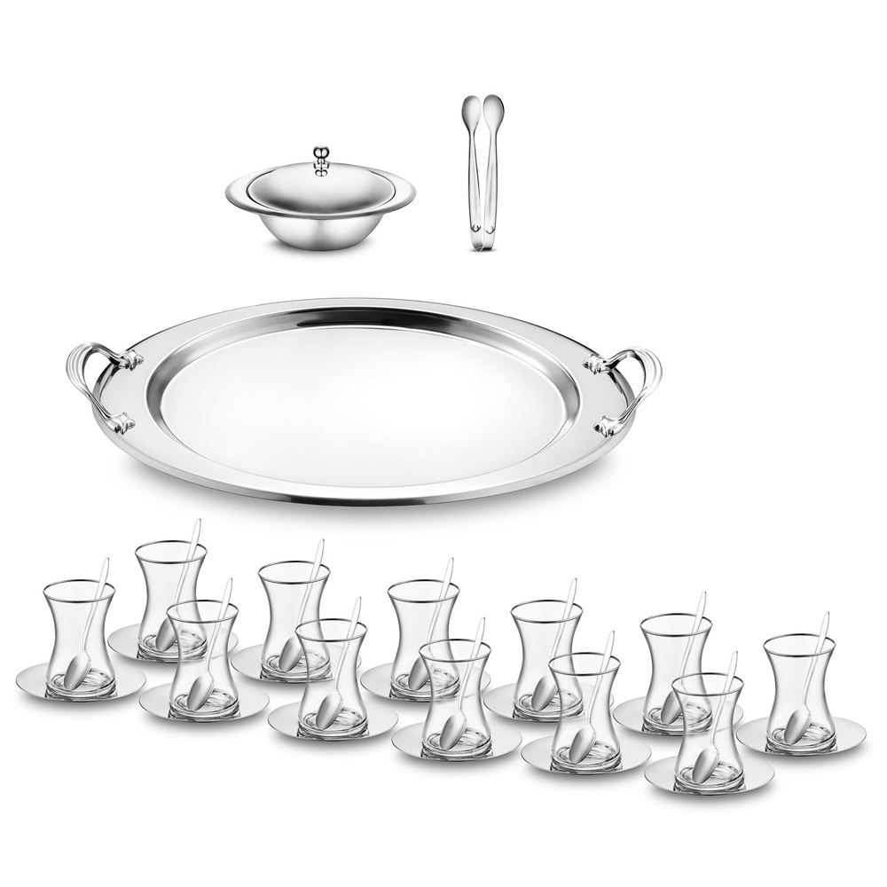 Jumbo Apollo 40 Parça Çelik Çay Seti görseli 7