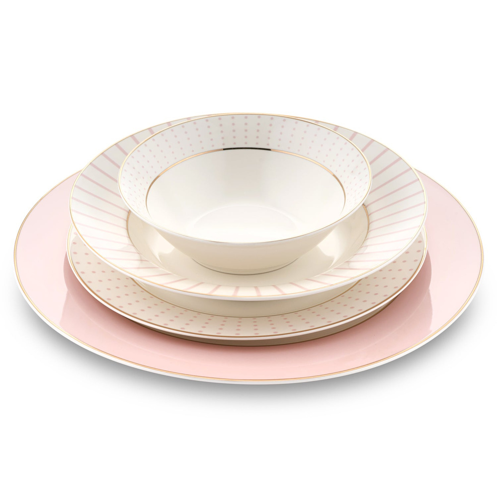 Jumbo Navy 24 Parça 6 Kişilik Yemek Takımı Pembe görseli 13