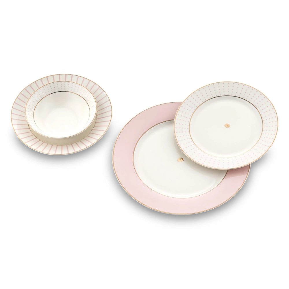 Jumbo Navy 24 Parça 6 Kişilik Yemek Takımı Pembe görseli 14