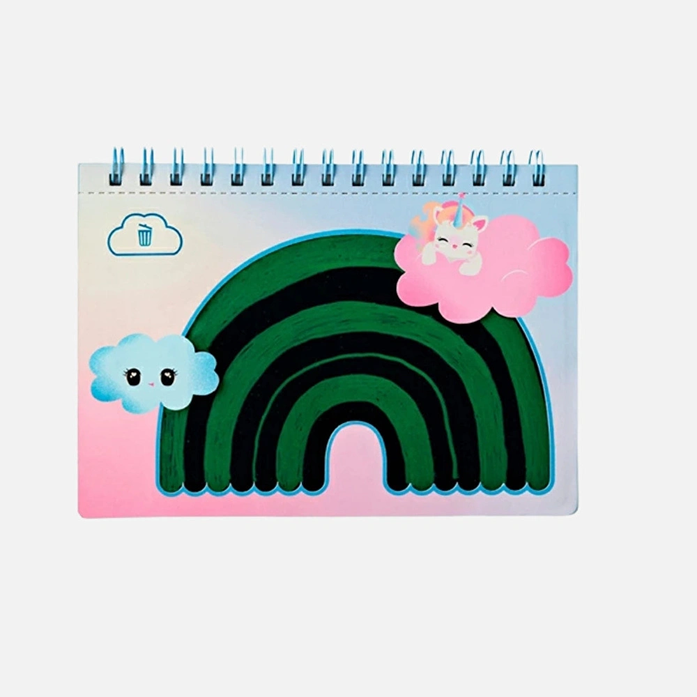 Flying Tiger Copenhagen Çizim Tahtalı Gökkuşağı Desenli Spiralli Defter görseli 2