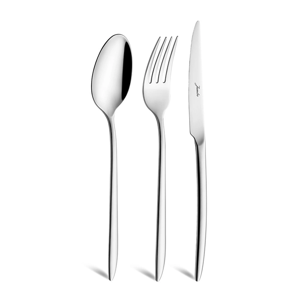 Jumbo 2600 18 Parça 6 Kişilik Yemek Çatal Kaşık Bıçak Takımı görseli 1