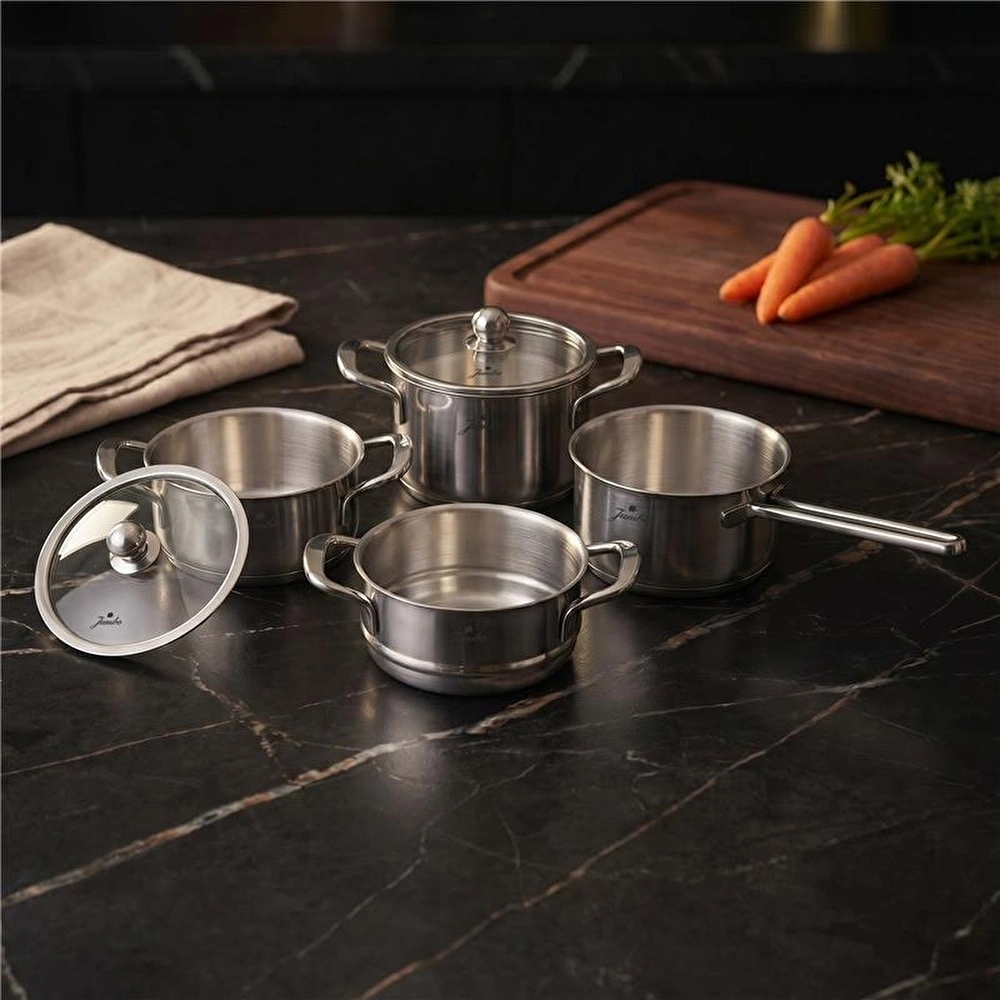 Jumbo New Baby Steel 6 Parça İndüksiyon Tabanlı Çelik Mini Set görseli 2