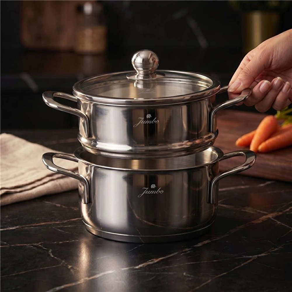 Jumbo New Baby Steel 6 Parça İndüksiyon Tabanlı Çelik Mini Set görseli 3