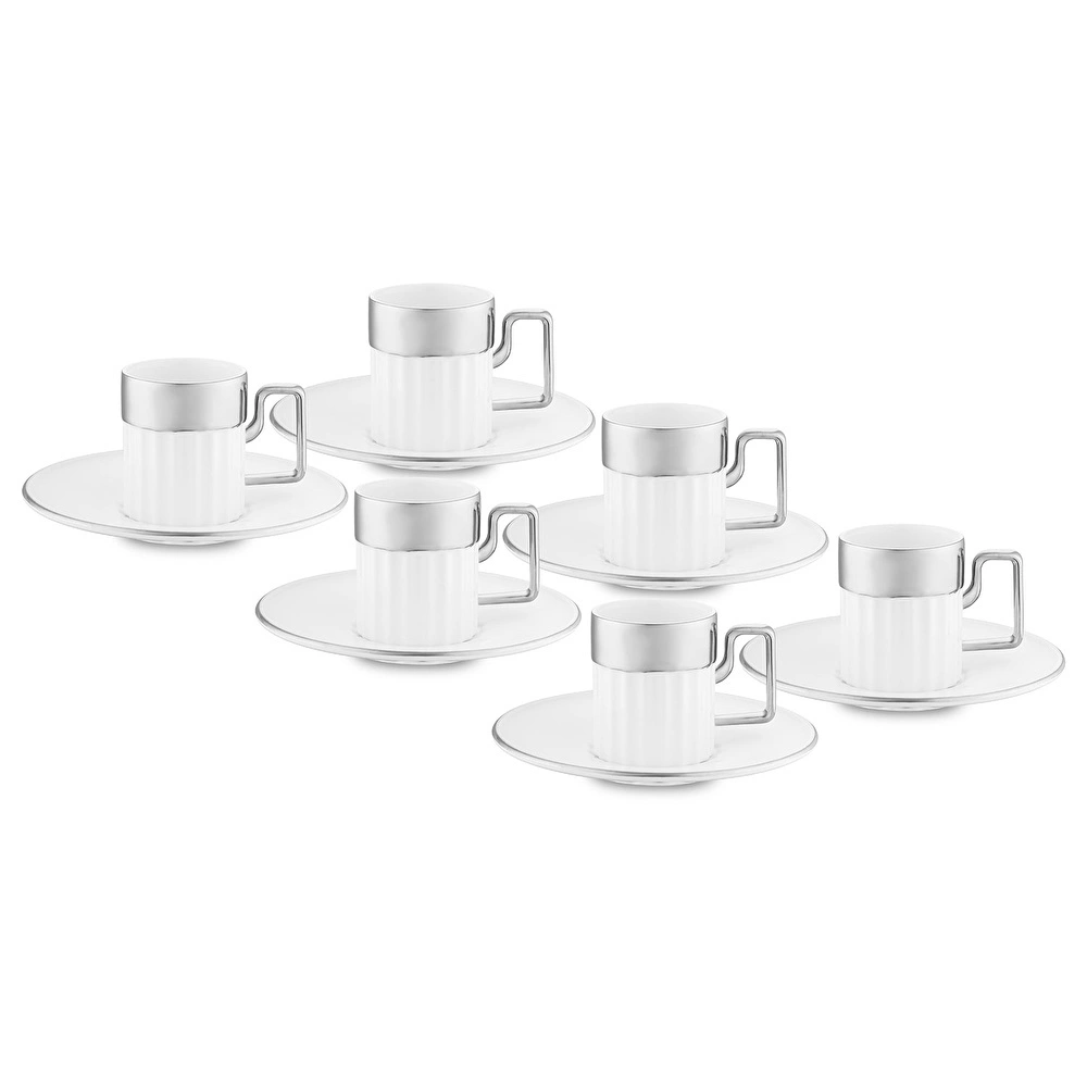 Jumbo Sorin-200 Platin 6 Kişilik Kahve Fincan Takımı görseli 2