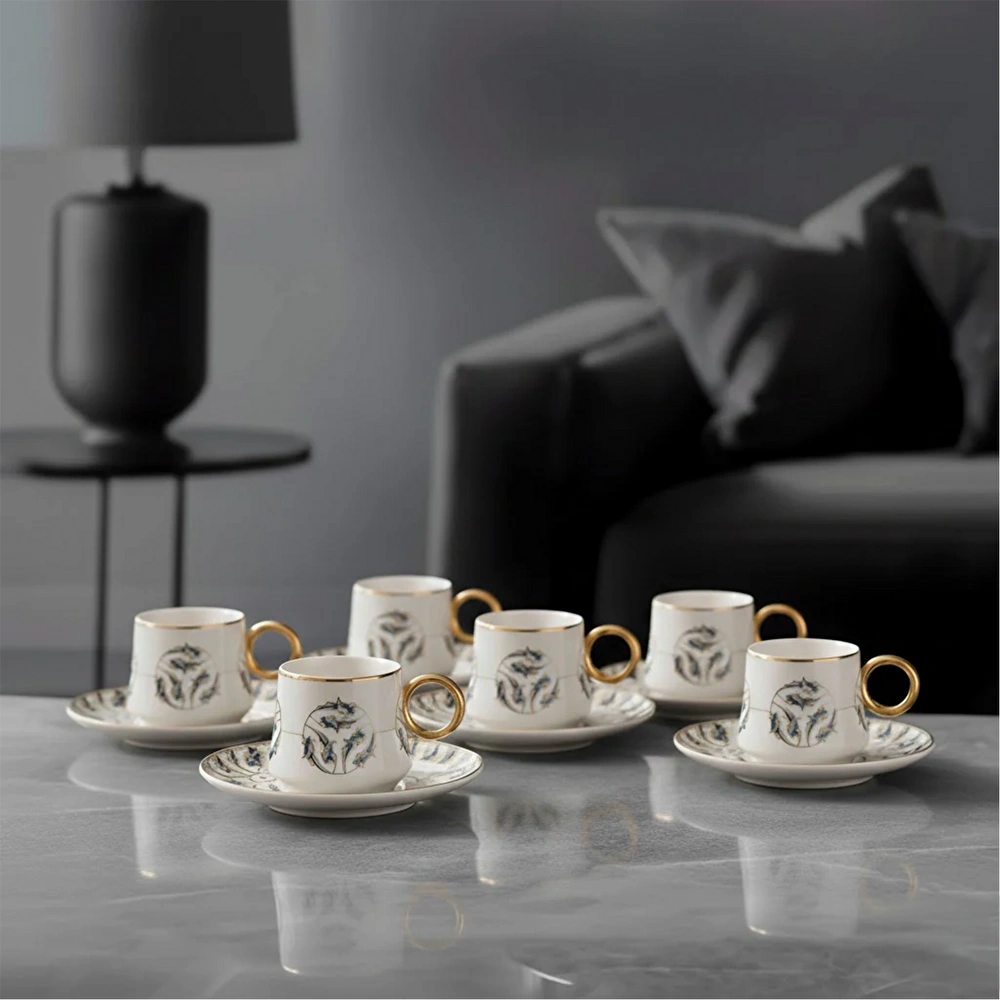 Jumbo Grace Gold 6 Kişilik Kahve Fincan Takımı görseli 1