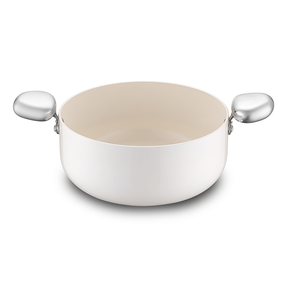 Jumbo Creamstone Swiss Crystal Cream İndüksiyon Tabanlı 7 Parça Tencere Seti görseli 3