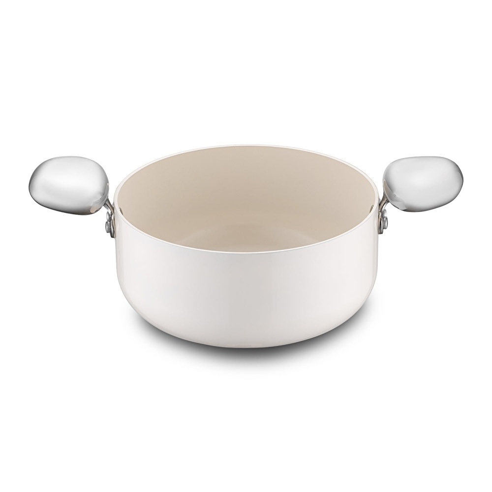 Jumbo Creamstone Swiss Crystal Cream İndüksiyon Tabanlı 7 Parça Tencere Seti görseli 5