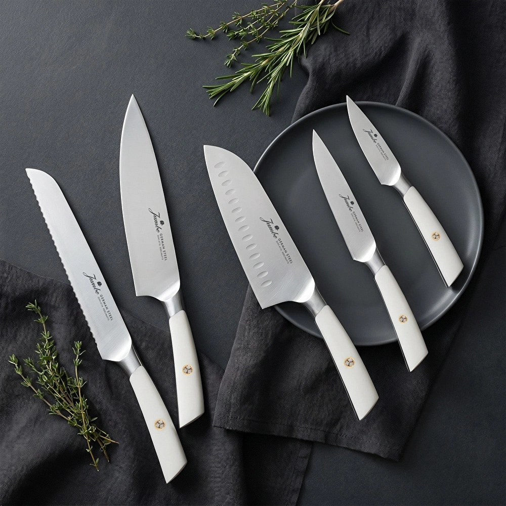 Jumbo Katana Standlı 6 Parça Alman Çeliği Beyaz Bıçak Seti görseli 2