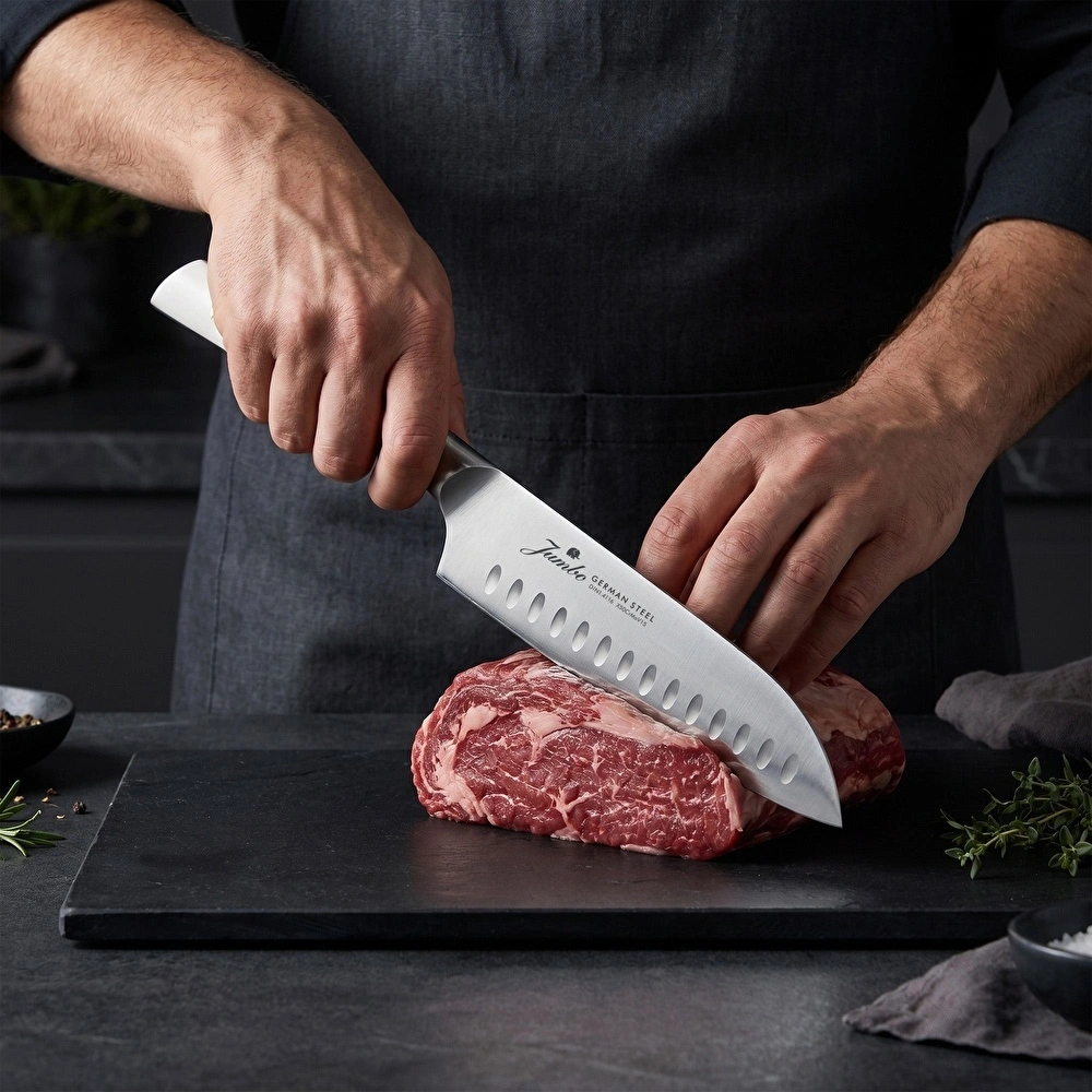 Jumbo Katana Standlı 6 Parça Alman Çeliği Beyaz Bıçak Seti görseli 3