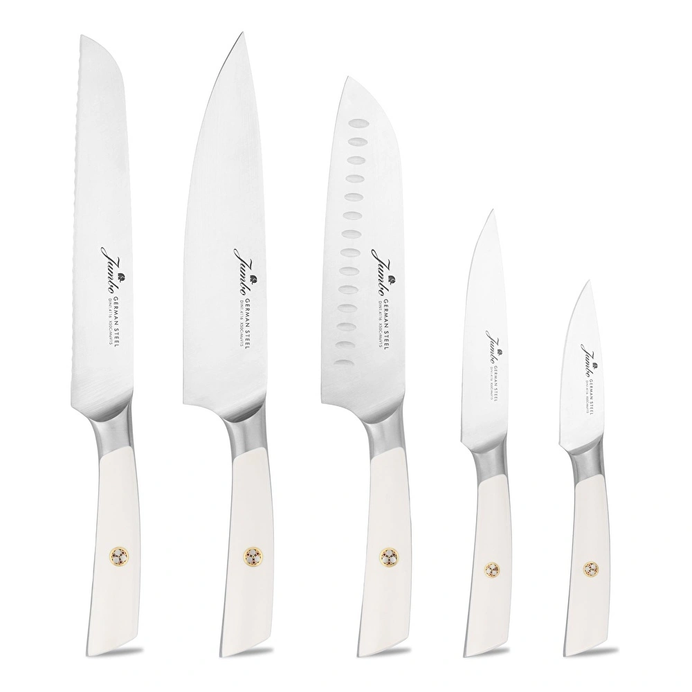 Jumbo Katana Standlı 6 Parça Alman Çeliği Beyaz Bıçak Seti görseli 8