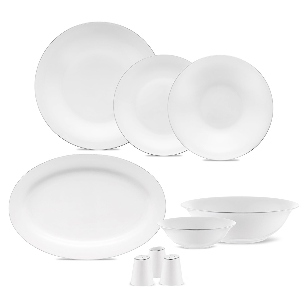 Jumbo Merlem 55 Parça 12 Kişilik Yemek Takımı Platin görseli 6