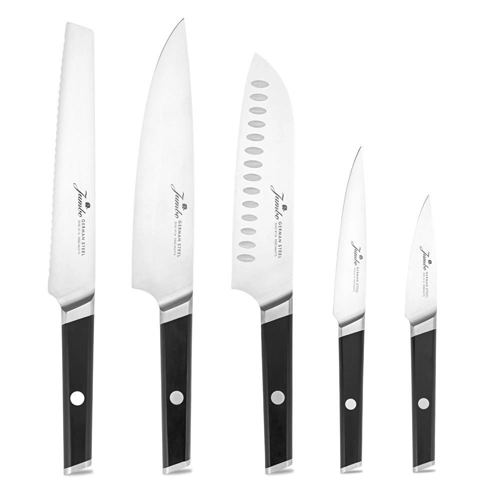 Jumbo Katana Standlı 6 Parça Alman Çeliği Siyah Bıçak Seti görseli 13