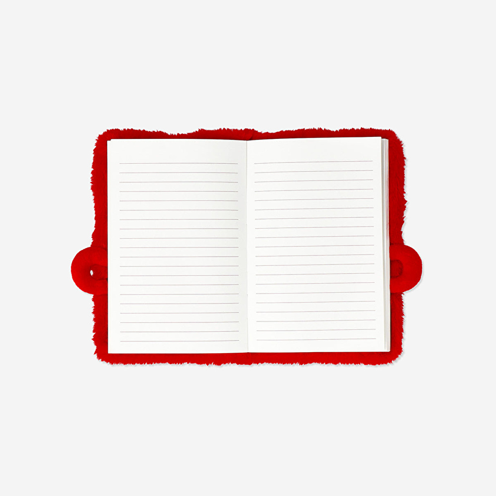Flying Tiger Copenhagen Peluş Kırmızı Sıcak Çikolata Kapaklı Defter görseli 2
