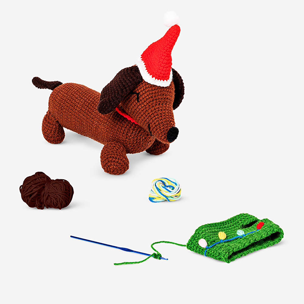 Flying Tiger Copenhagen Kendin Yap Sosis Köpek Amigurumi Seti görseli 4