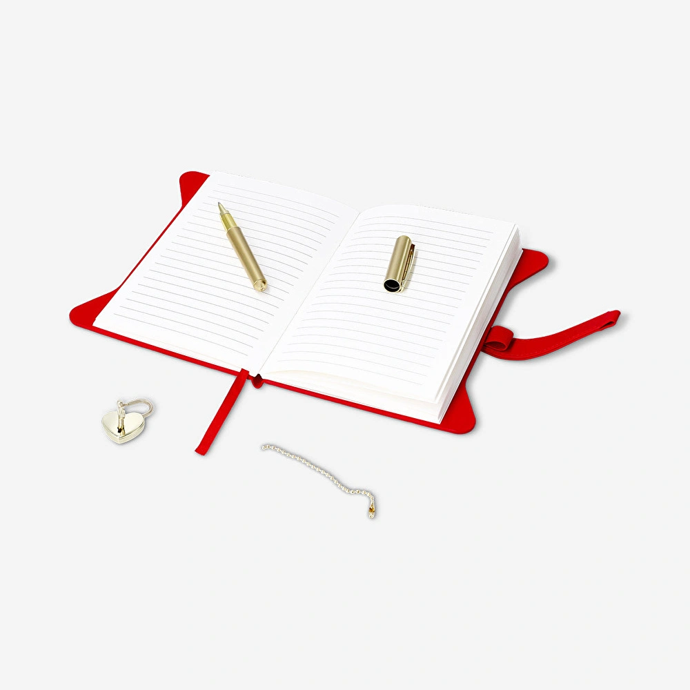 Flying Tiger Copenhagen Kalemli Kilitli Kırmızı Defter görseli 2