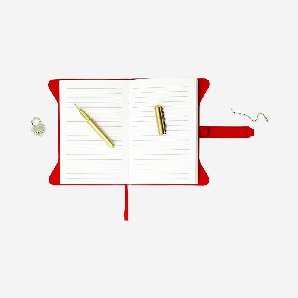Flying Tiger Copenhagen Kalemli Kilitli Kırmızı Defter görseli 3