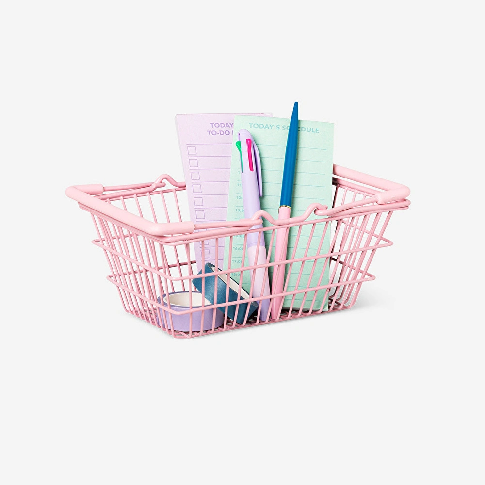 Flying Tiger Copenhagen Pembe Mini Alışveriş Sepeti görseli 2