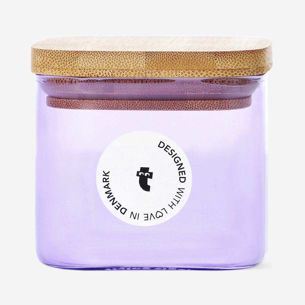 Flying Tiger Copenhagen Bambu Kapaklı Mor Cam Saklama Kabı 200 ml görseli 1