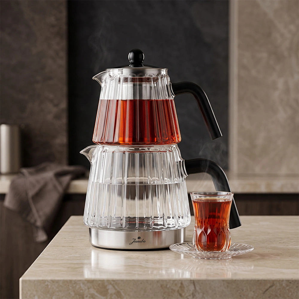 Jumbo Aura Glass İndüksiyon Tabanlı Cam Çaydalık görseli 1