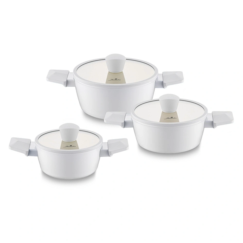 Jumbo Swiss Crystal 6 Parça Light Grey Midi Tencere Seti görseli 4