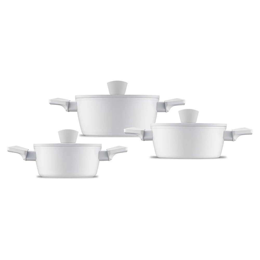 Jumbo Swiss Crystal 6 Parça Light Grey Midi Tencere Seti görseli 5
