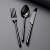 Jumbo 1001 Titanyum Siyah 12 Kişilik 84 Parça Çatal Kaşık Bıçak Takımı