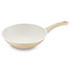 Jumbo Swiss Crystal Dark Cream İndüksiyon Tabanlı Wok Tava 28 cm