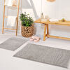 Kaşmir Home Soft Makarna Banyo Paspas Seti Gri 40x60-60x90 cm