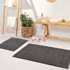 Kaşmir Home Soft Makarna Banyo Paspas Seti Antrasit 40x60-60x90 cm