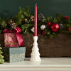 Karaca New Year Yılbaşı Çam Ağacı Şekilli Şamdan Mumluk Beyaz 8,3 x 8,3 x 17,3 cm