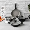 Emsan Biogranit Black 7 Parça Tencere ve Tava Seti