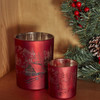 Karaca Home New Year Yılbaşı Helena Kırmızı Cam Mumluk 7x7,8 cm