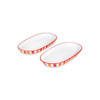 The Mia Joy Oval Servis 2li Set Kırmızı 14x26x3 Cm